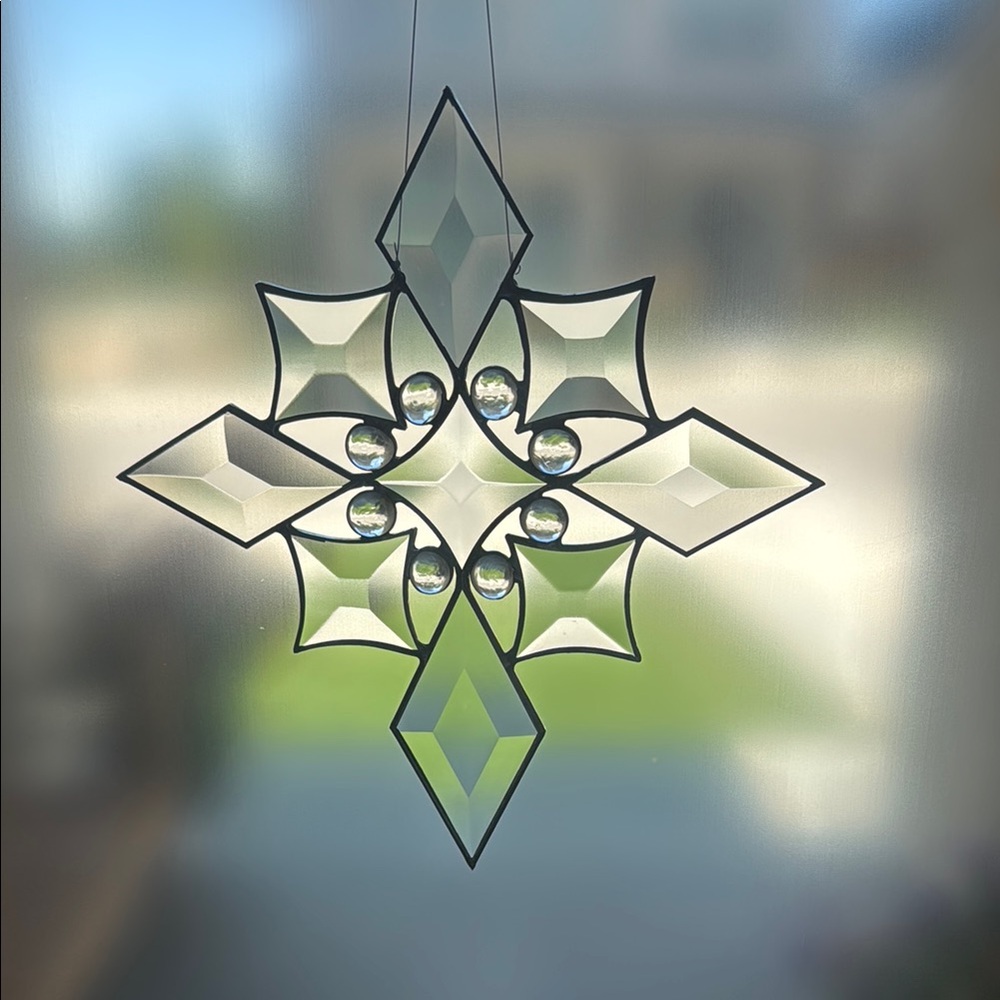 Handmade Stain Glass Cross by Elaine